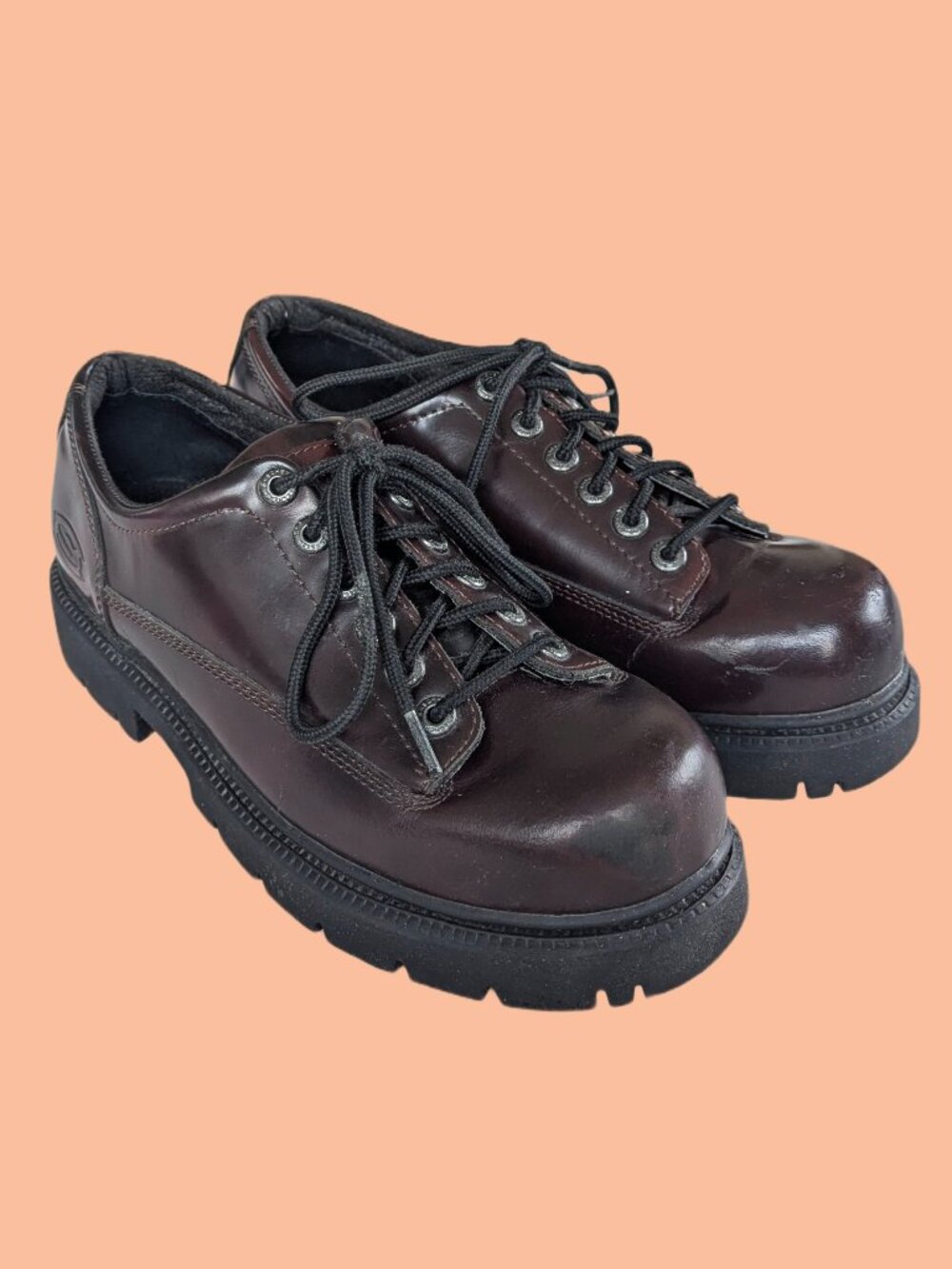 Rich Burgundy Leather Vintage Y2K Skechers Jammers platform oxfords - US Mens 12 - Picture 2 of 16